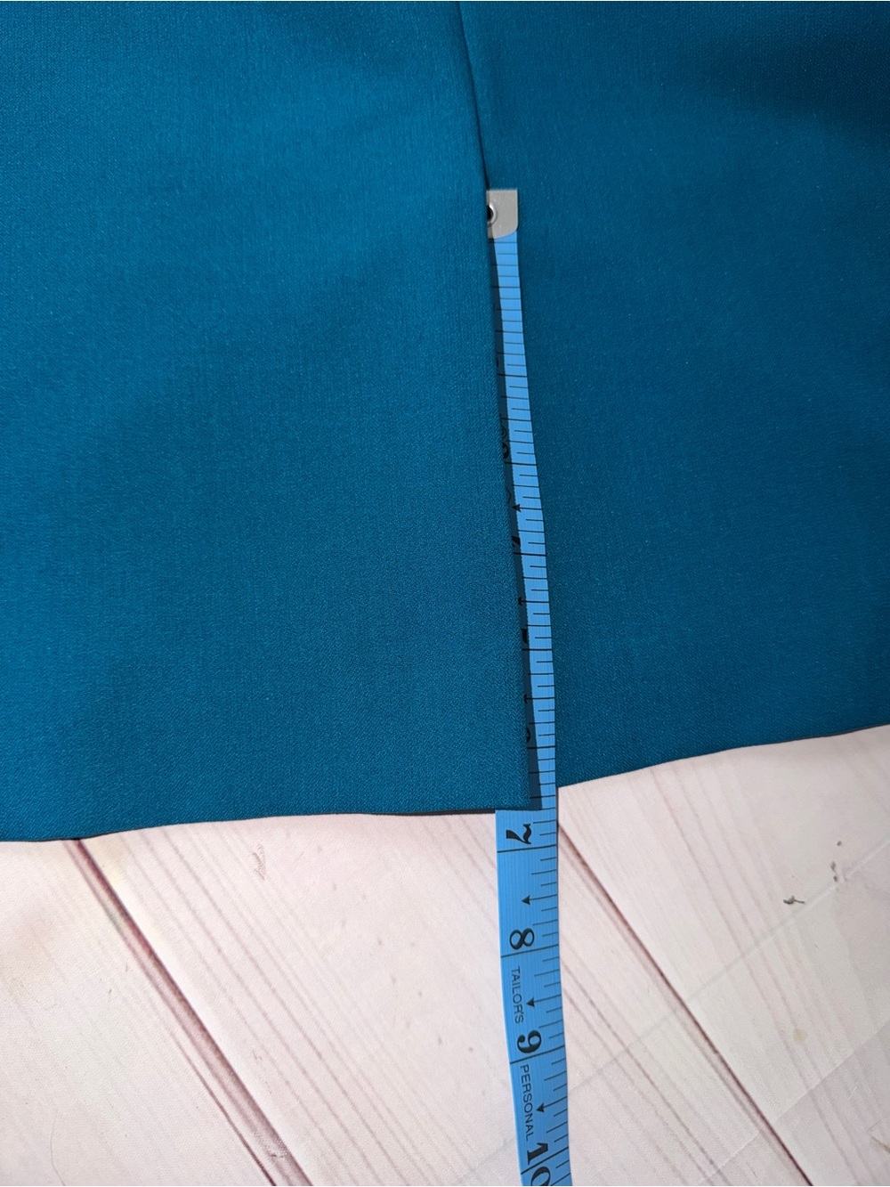 Preston & York Teal Sheath Dress Size 16 Flutter Sleeve Career Cocktail Midi - Picture 8 of 8